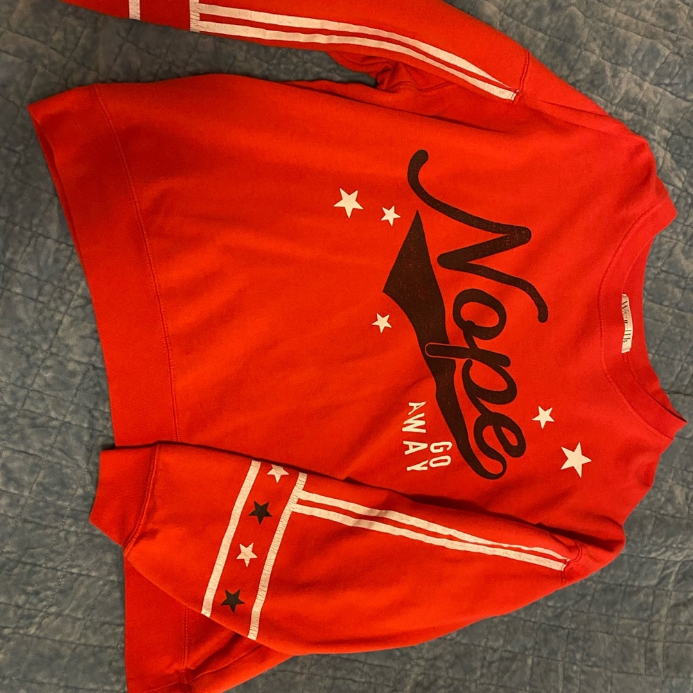 Red crew neck sweatshirt